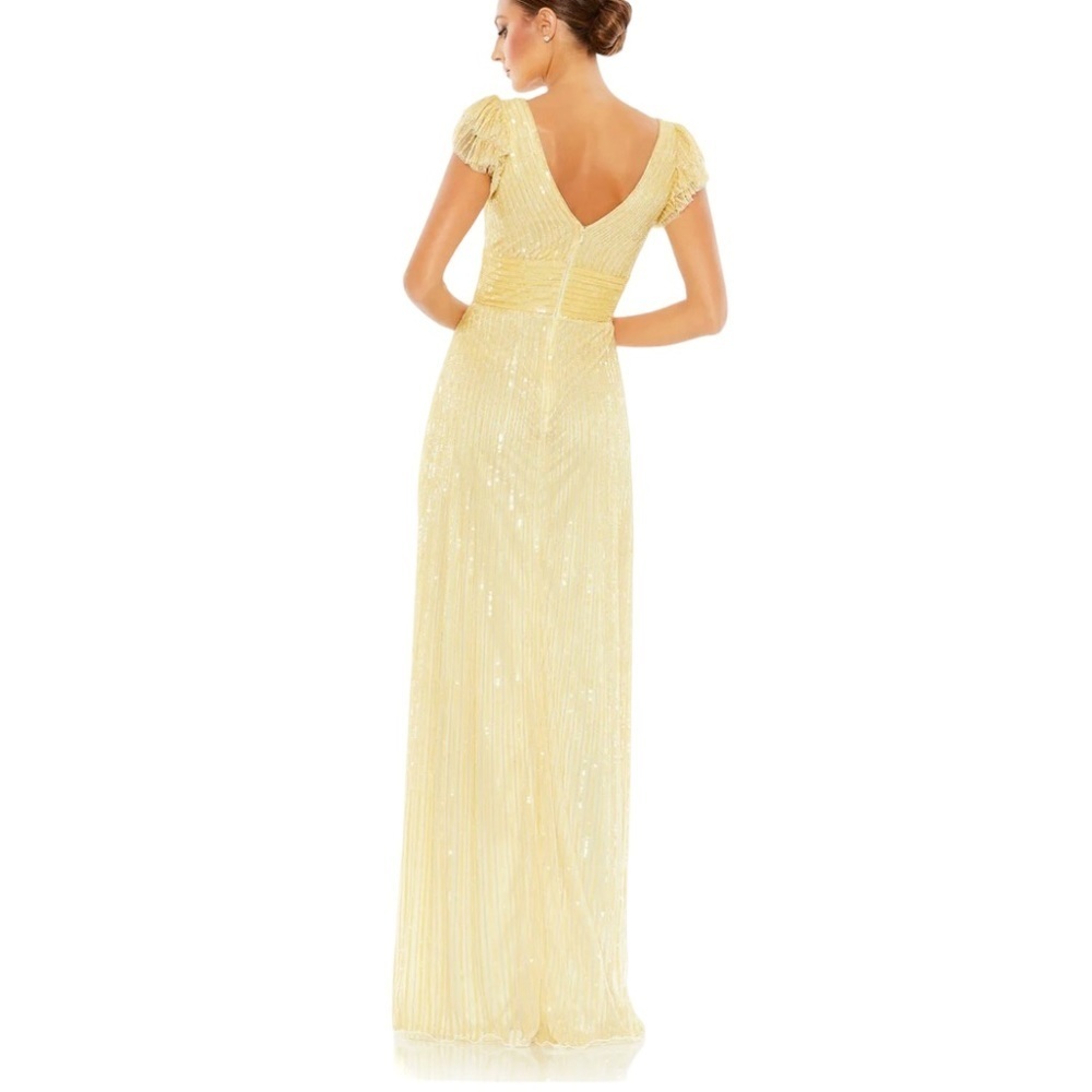 Mac Duggal Sequin Flutter Cap Sleeve Gown Size 10 - Picture 2 of 15